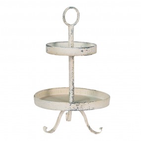 25Y1008 2-Tiered Stand Ø 30x50 cm Beige Metal Cake Stand