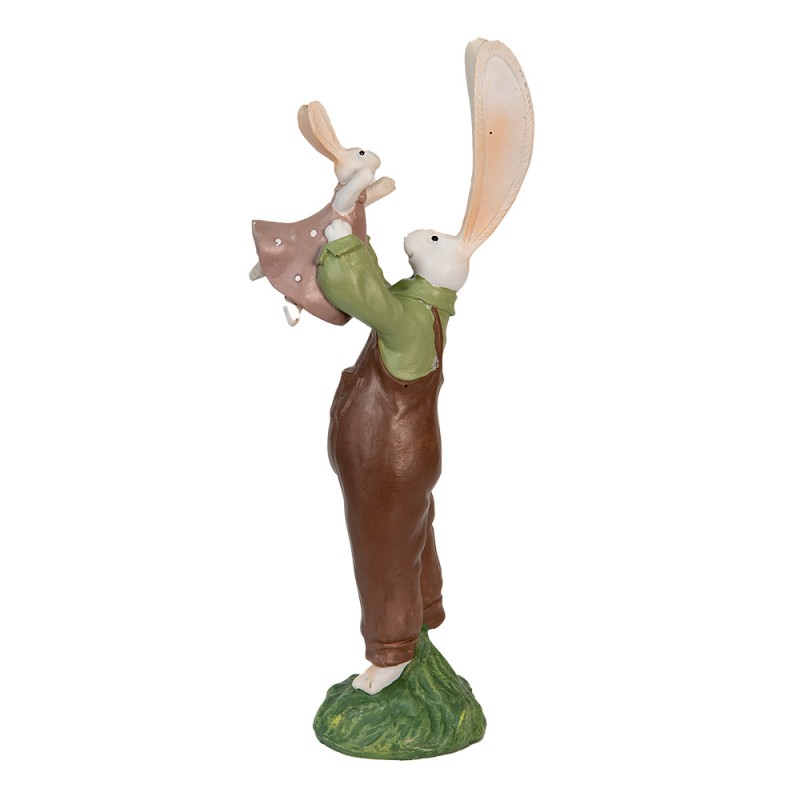 6PR3566 Figurine Rabbit 10x7x25 cm Brown Polyresin Home Accessories