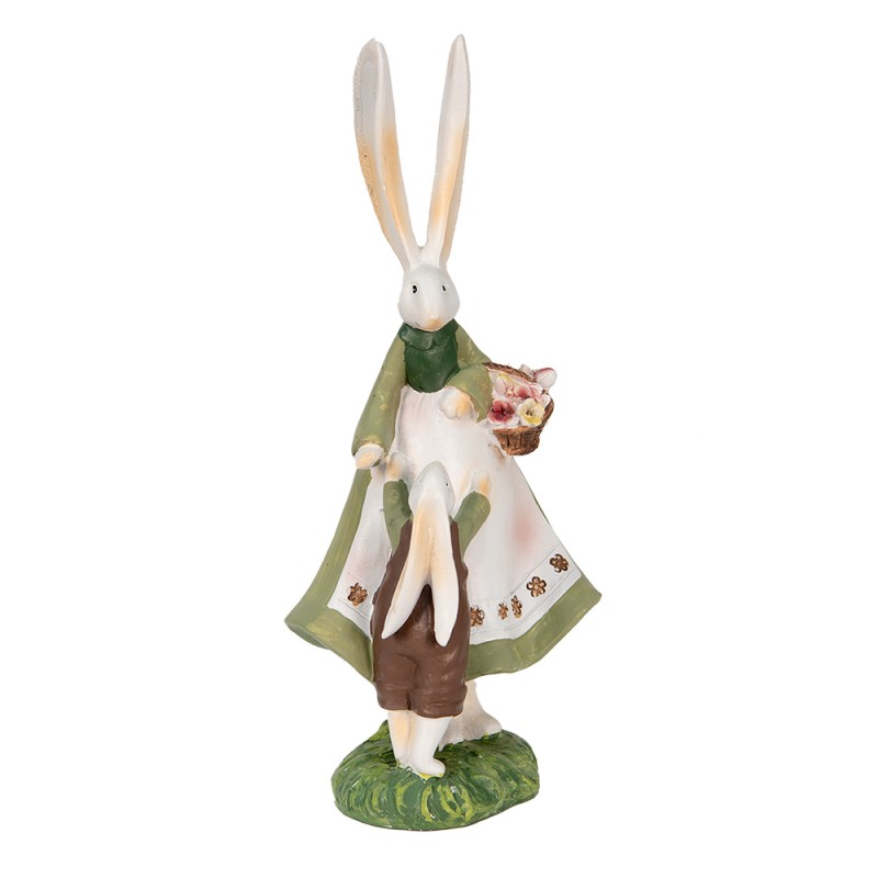 6PR3567 Figurine Rabbit 10x7x25 cm Green Polyresin Home Accessories