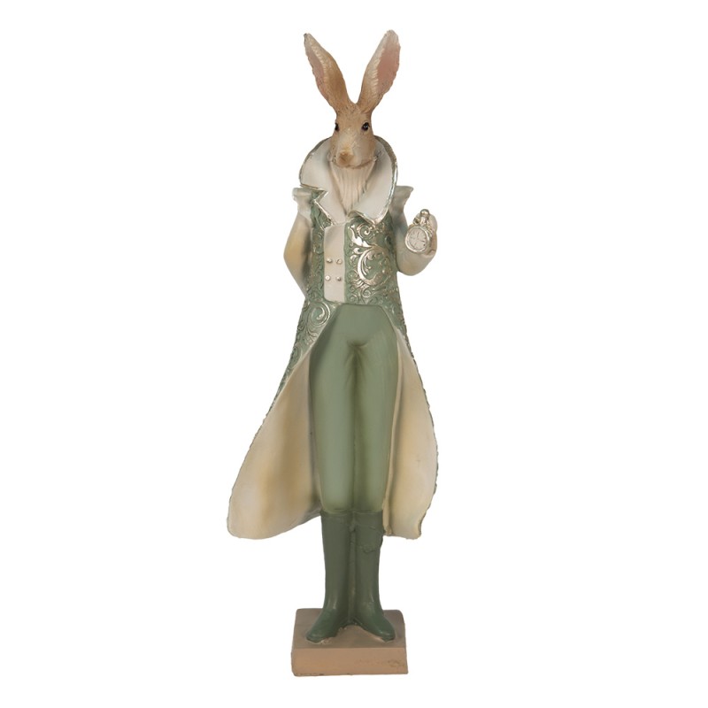 6PR3591 Figurine Rabbit 11x8x33 cm Green Polyresin Home Accessories