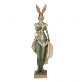 26PR3592 Figurine Rabbit 11x8x33 cm Green Polyresin Home Accessories