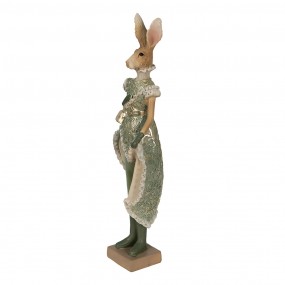 26PR3592 Figurine Rabbit 11x8x33 cm Green Polyresin Home Accessories