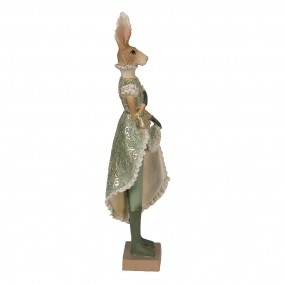 26PR3592 Statuetta Coniglio 11x8x33 cm Verde Poliresina Accessori per la casa