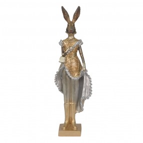 26PR3598 Figurine Rabbit 11x8x33 cm Gold colored Polyresin Home Accessories