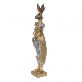 26PR3598 Statuetta Coniglio 11x8x33 cm Color oro Poliresina Accessori per la casa