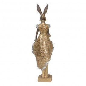 26PR3598 Figurine Rabbit 11x8x33 cm Gold colored Polyresin Home Accessories
