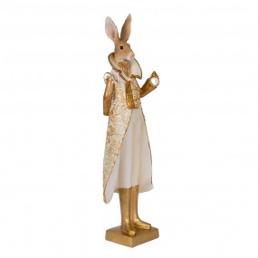 26PR3602 Figurine Rabbit 11x8x33 cm Gold colored White Polyresin Home Accessories