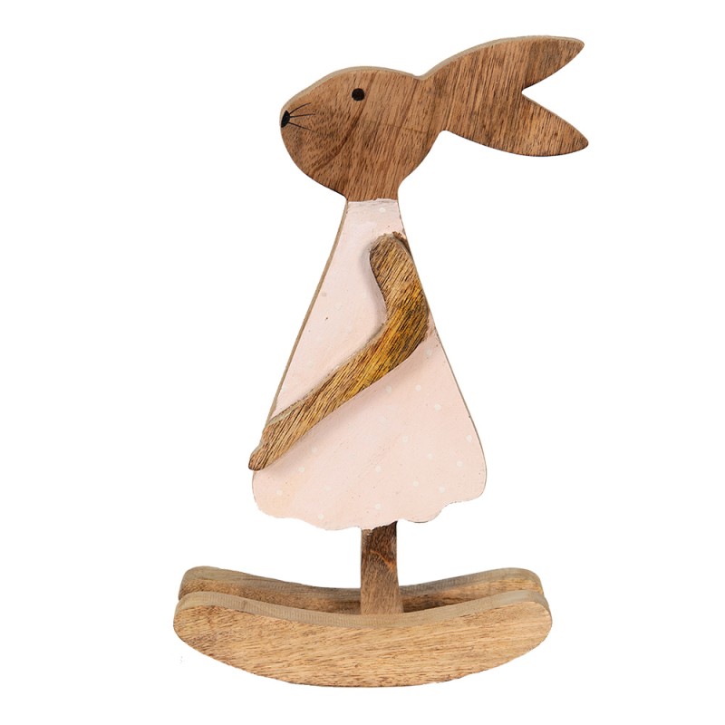 6H2151L Figurine Rabbit 17x7x30 cm Brown Wood Home Accessories