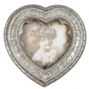 22765 Photo Frame Heart  9x9 cm Silver colored Plastic Heart-Shaped Picture Frame
