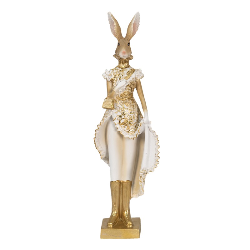 6PR3603 Figurine Rabbit 11x8x33 cm Gold colored Polyresin Home Accessories