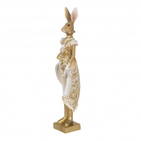 26PR3603 Figurine Rabbit 11x8x33 cm Gold colored Polyresin Home Accessories