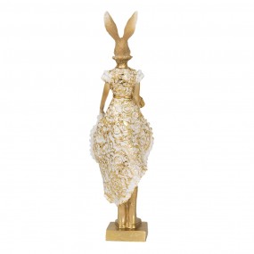 26PR3603 Figurine Rabbit 11x8x33 cm Gold colored Polyresin Home Accessories