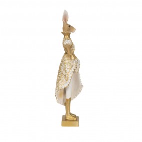 26PR3603 Figur Kaninchen 11x8x33 cm Goldfarbig Polyresin Wohnaccessoires