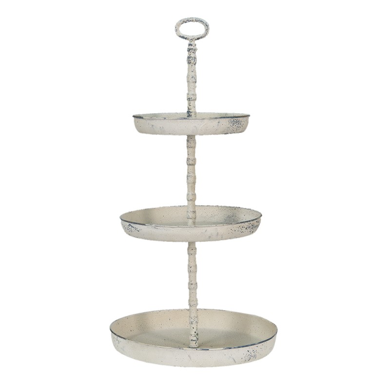 5Y1009 3-Tiered Stand 70 cm Beige Iron Fruit Bowl Stand
