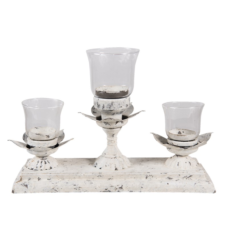 6Y3982 Candle holder 36x12x25 cm Grey Iron Candle Holder