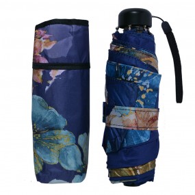 2JZUM0035 Erwachsenen-Regenschirm Ø 92 cm Blau Polyester Blumen Regenschirm