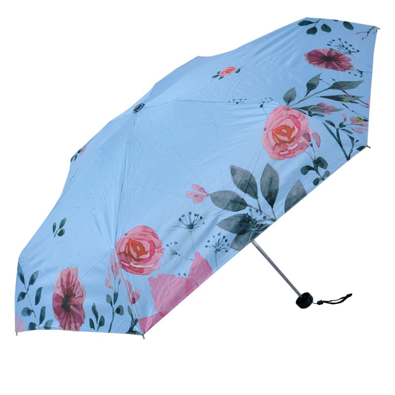JZUM0037 Parapluie pour adultes Ø 92 cm Bleu Polyester Fleurs Parapluie