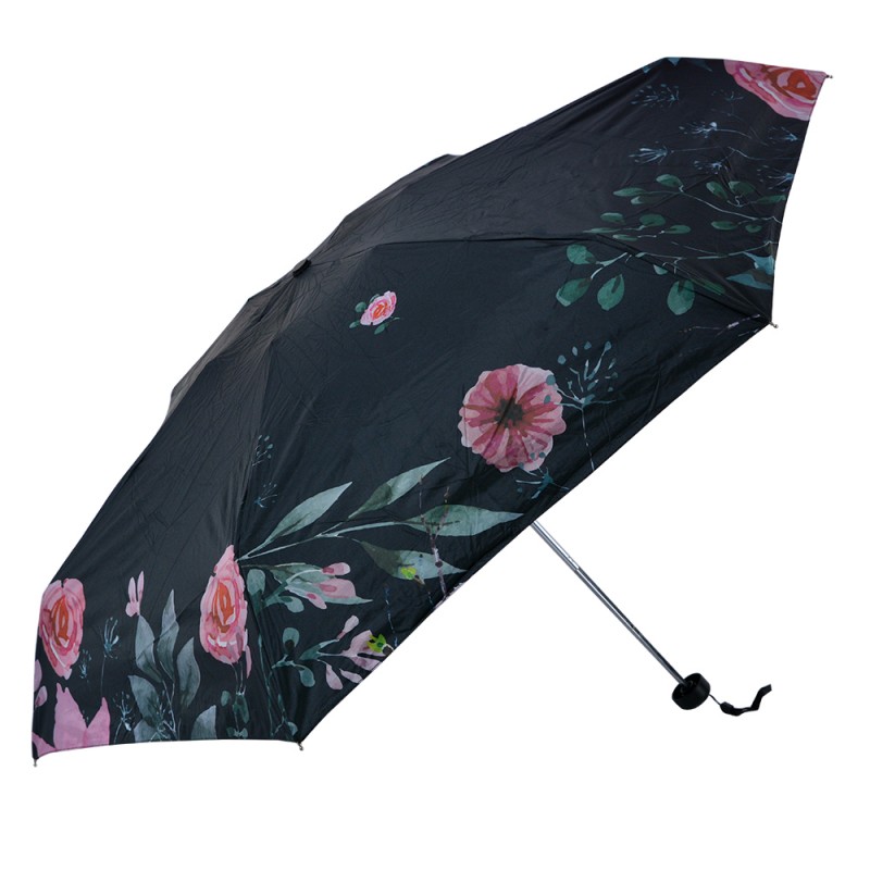 JZUM0038 Erwachsenen-Regenschirm Ø 92 cm Schwarz Polyester Blumen Regenschirm