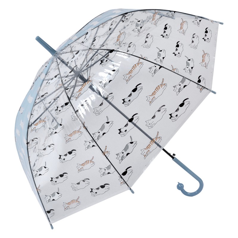 JZUM0055LBL Erwachsenen-Regenschirm Ø 60 cm Blau Kunststoff Katzen Regenschirm