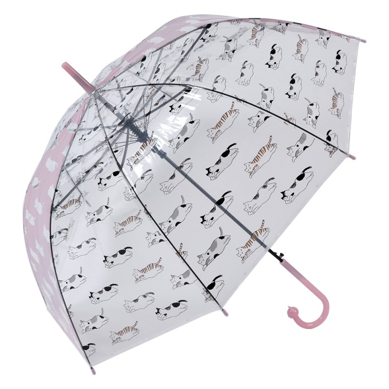 JZUM0055P Adult Umbrella Ø 60 cm Pink Plastic Cats Umbrella