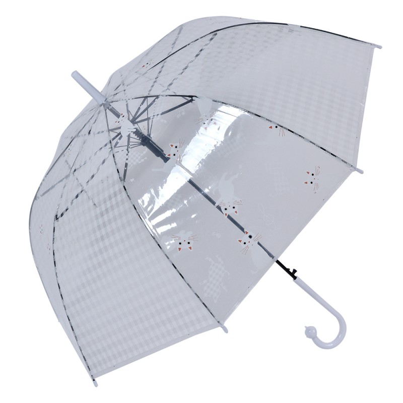 JZUM0055W Paraplu Volwassenen  Ø 60 cm Wit Kunststof Katten Regenscherm