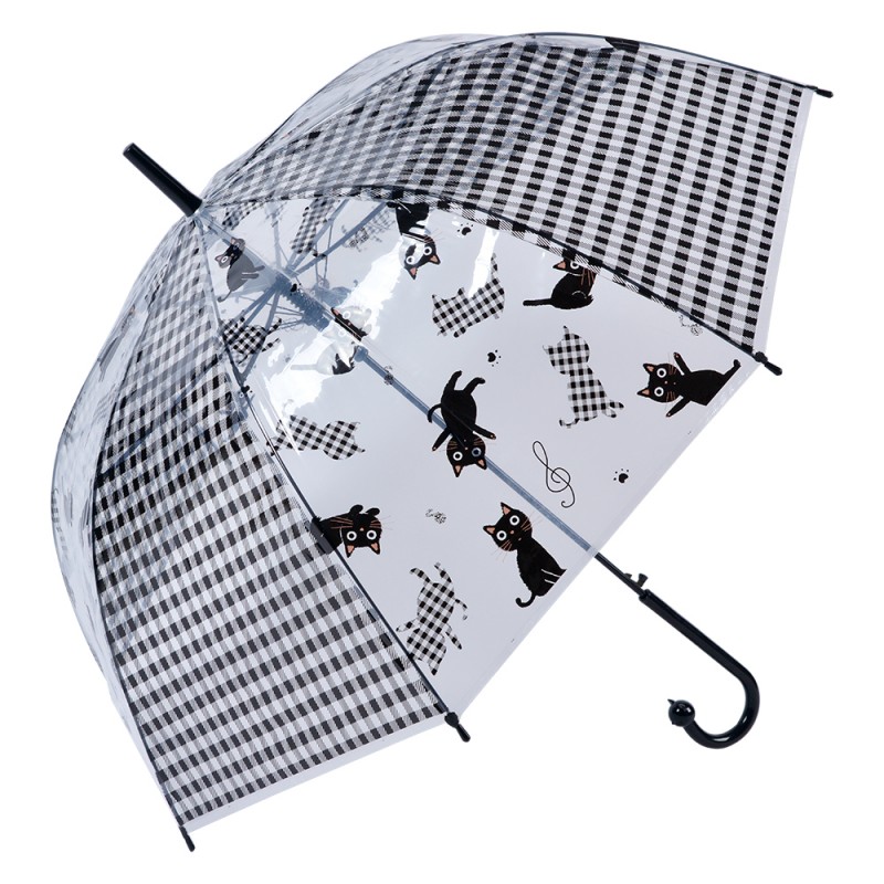 JZUM0055Z Paraplu Volwassenen  Ø 60 cm Zwart Kunststof Katten Regenscherm