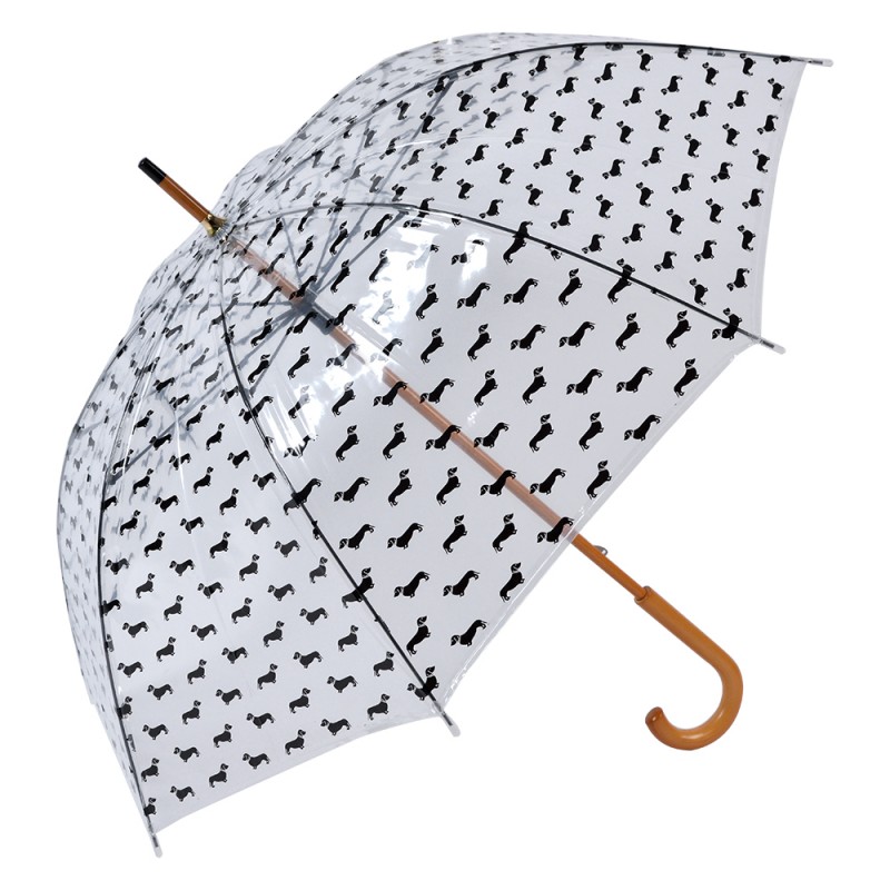 JZUM0056Z Erwachsenen-Regenschirm Ø 60 cm Schwarz Kunststoff Hunde Regenschirm