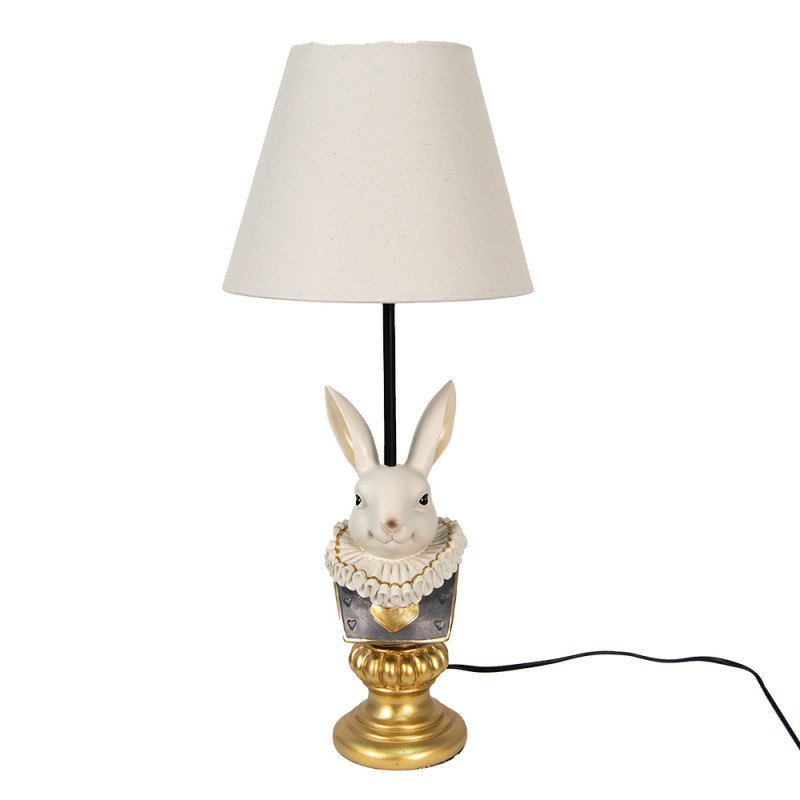 6LMC0056 Table Lamp Rabbit Ø 23x53 cm  Beige Plastic Desk Lamp