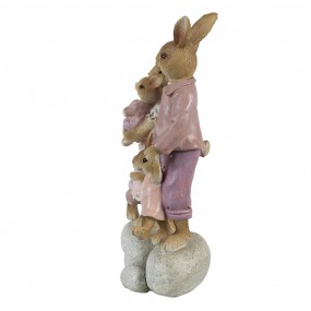 26PR3540 Figurine Rabbit 11x6x18 cm Pink Beige Polyresin Home Accessories