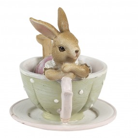 26PR3560 Figurine Lapin 10x8x9 cm Marron Vert Polyrésine Accessoires de maison