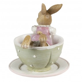 26PR3560 Figurine Lapin 10x8x9 cm Marron Vert Polyrésine Accessoires de maison