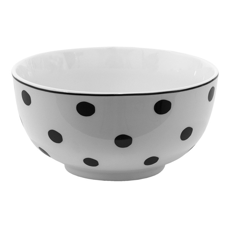 BDBO Soup Bowl 500 ml White Black Porcelain Dots Serving Bowl
