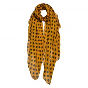 2JZSC0671Y Printed Scarf 90x180 cm Yellow Synthetic Dots Shawl Women