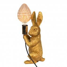 26LMP748 Schreibtischlampe Kaninchen 13x17x36 cm  Goldfarbig Kunststoff Tischlampe