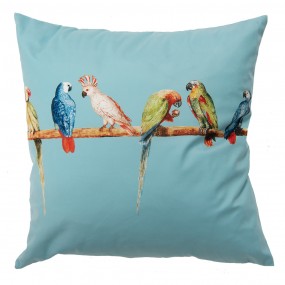 2KT021.303 Cushion Cover 45x45 cm Turquoise Polyester Parrot Square Pillow Cover