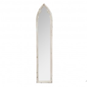 252S282 Spiegel 30x154 cm Weiß Braun Holz Wandspiegel