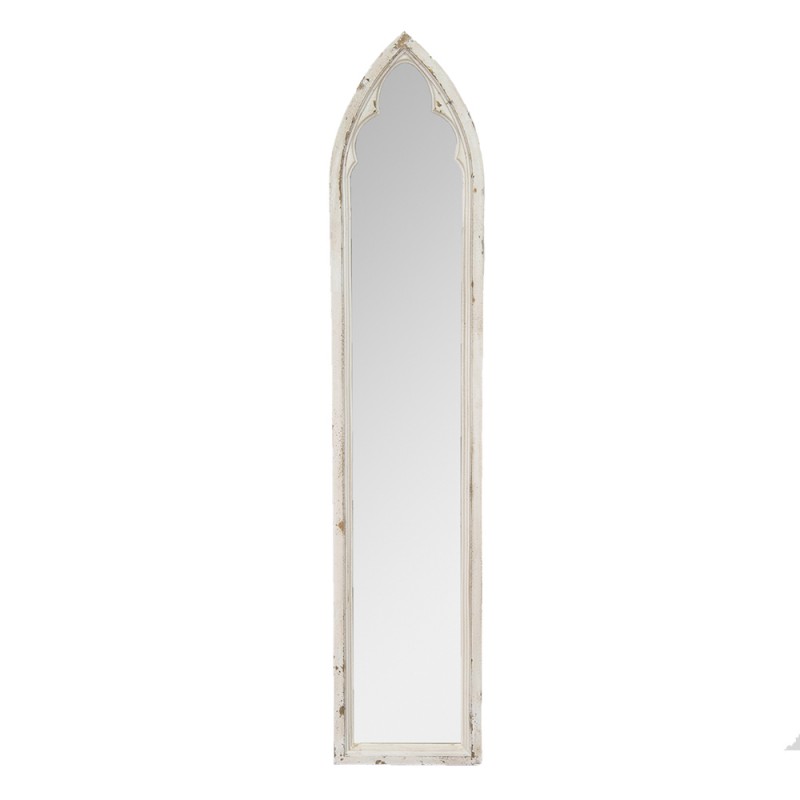 52S282 Spiegel 30x154 cm Weiß Braun Holz Wandspiegel