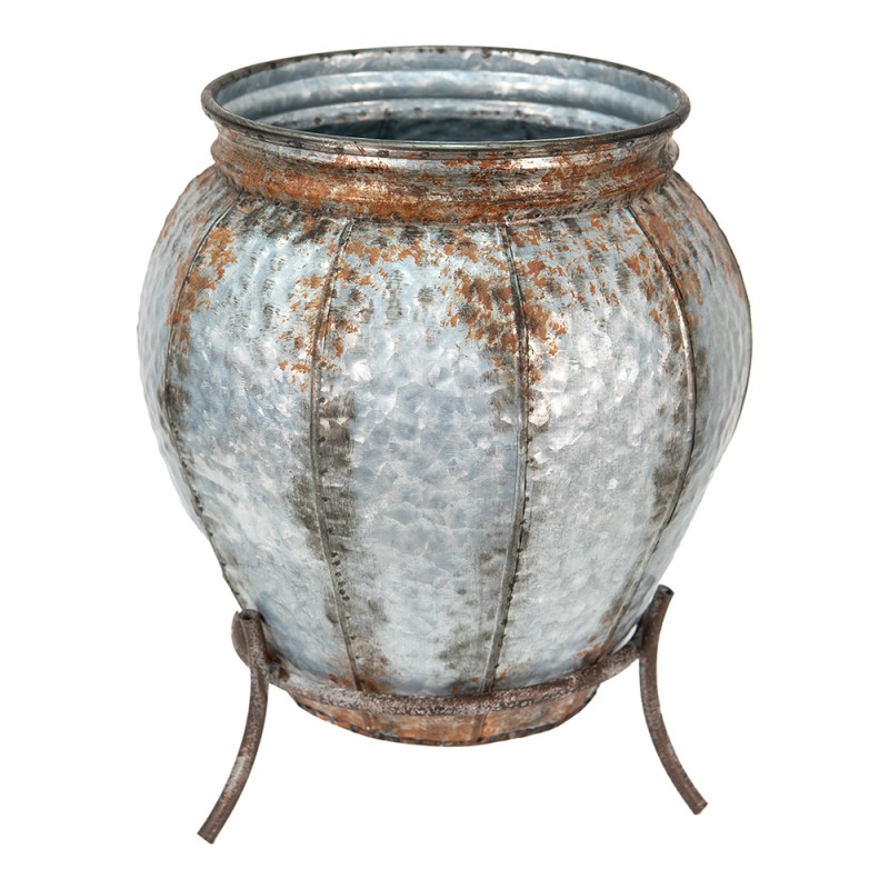 6Y4652 Vase Ø 24x38 cm Grey Brown Iron Decorative Vase