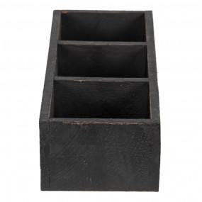 26H1987Z Wooden Box 33x12x7 cm Black Wood Rectangle Storage Chest