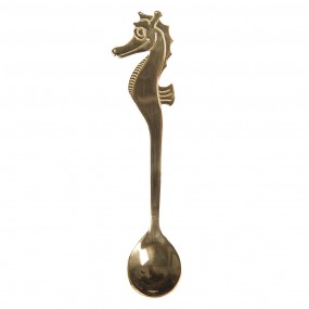 264448GO Teaspoon 13 cm Gold colored Metal Seahorse Coffee Spoon