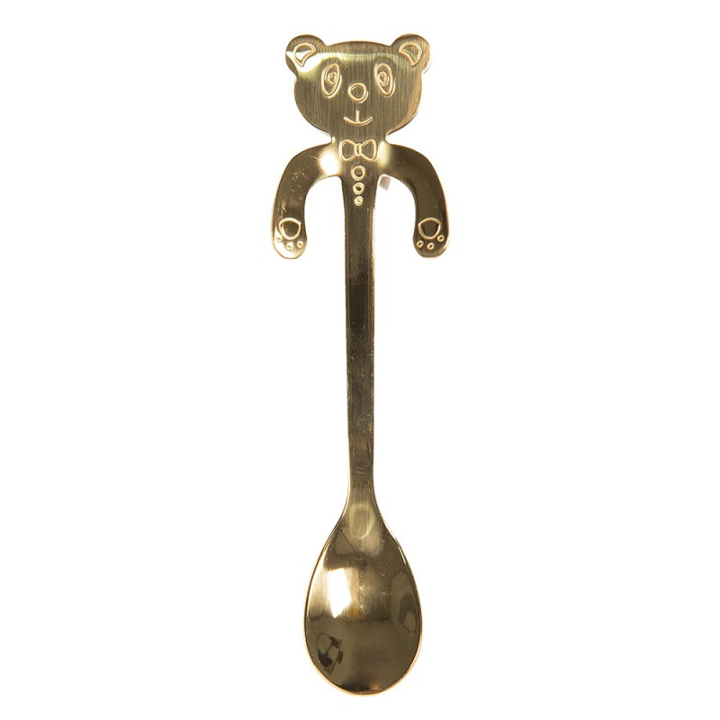 64450GO Teaspoon 12 cm Gold colored Metal Bear Coffee Spoon