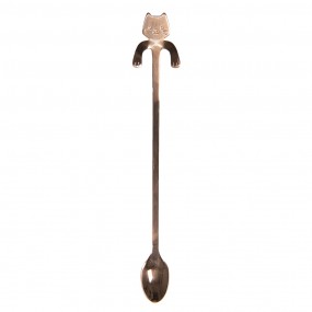264451RG Teaspoon 20 cm Copper colored Metal Cat Coffee Spoon