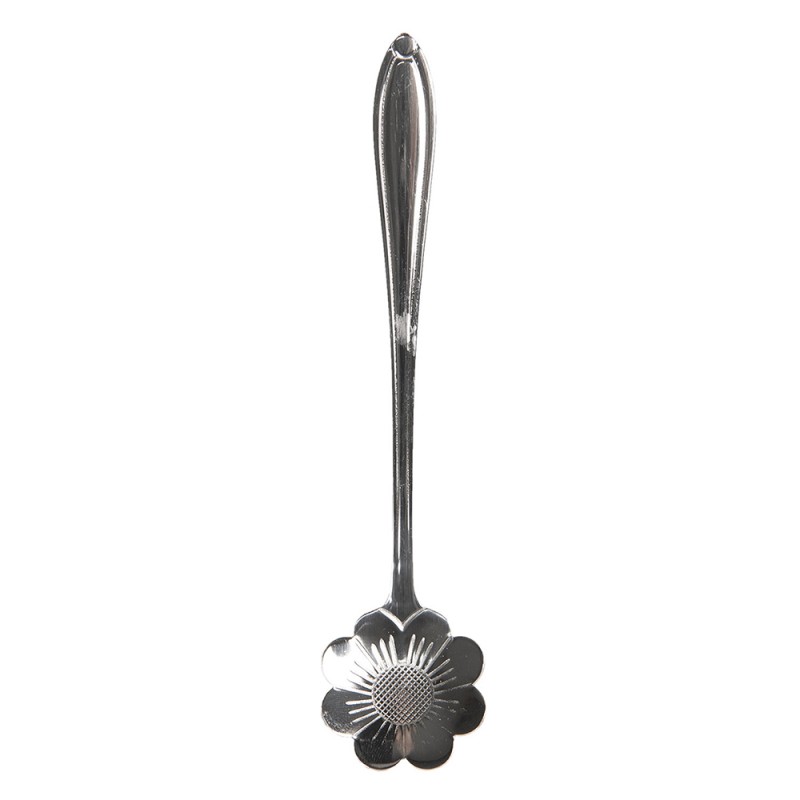 64452ZI Teaspoon 12 cm Silver colored Metal Flower Coffee Spoon