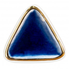 265040 Poignée de porte 5 cm Bleu Blanc Céramique Triangle Bouton de meuble