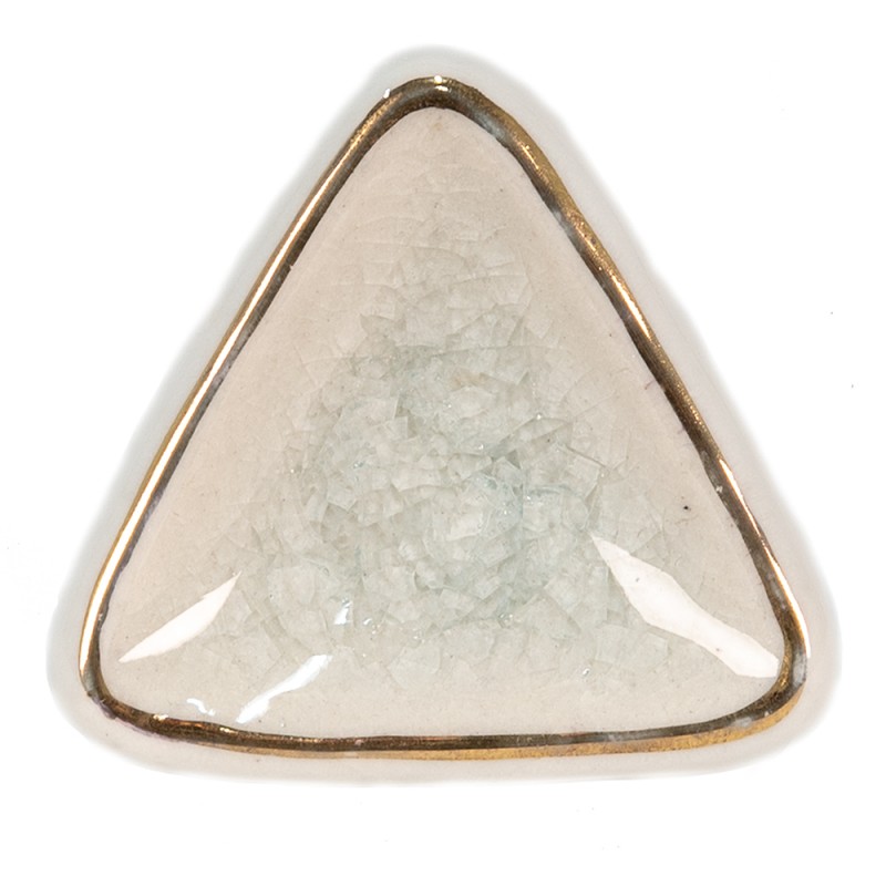 65041 Pomello 5 cm Bianco Ceramica Triangolo Pomello per mobili