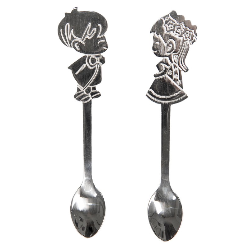64454ZI Spoons Set of 2 12 cm Silver colored Metal Children Tablespoons