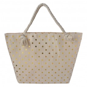 2JZBG0266 Beach Bag 56x37 cm Beige Polyester Dots Women's Handbag