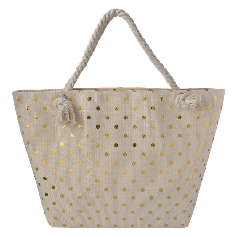 JZBG0266 Beach Bag 56x37 cm Beige Polyester Dots Women's Handbag