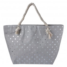 2JZBG0267 Beach Bag 56x37 cm Grey Polyester Dots Women's Handbag
