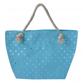 2JZBG0268 Beach Bag 56x37 cm Blue Polyester Dots Women's Handbag